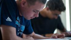 Two students studying